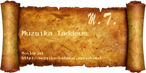 Muzsika Taddeus névjegykártya